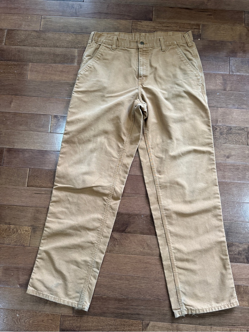 Carhartt Dungaree Fit Men's Classic Tan Work Pants - Straight Fit 34x34